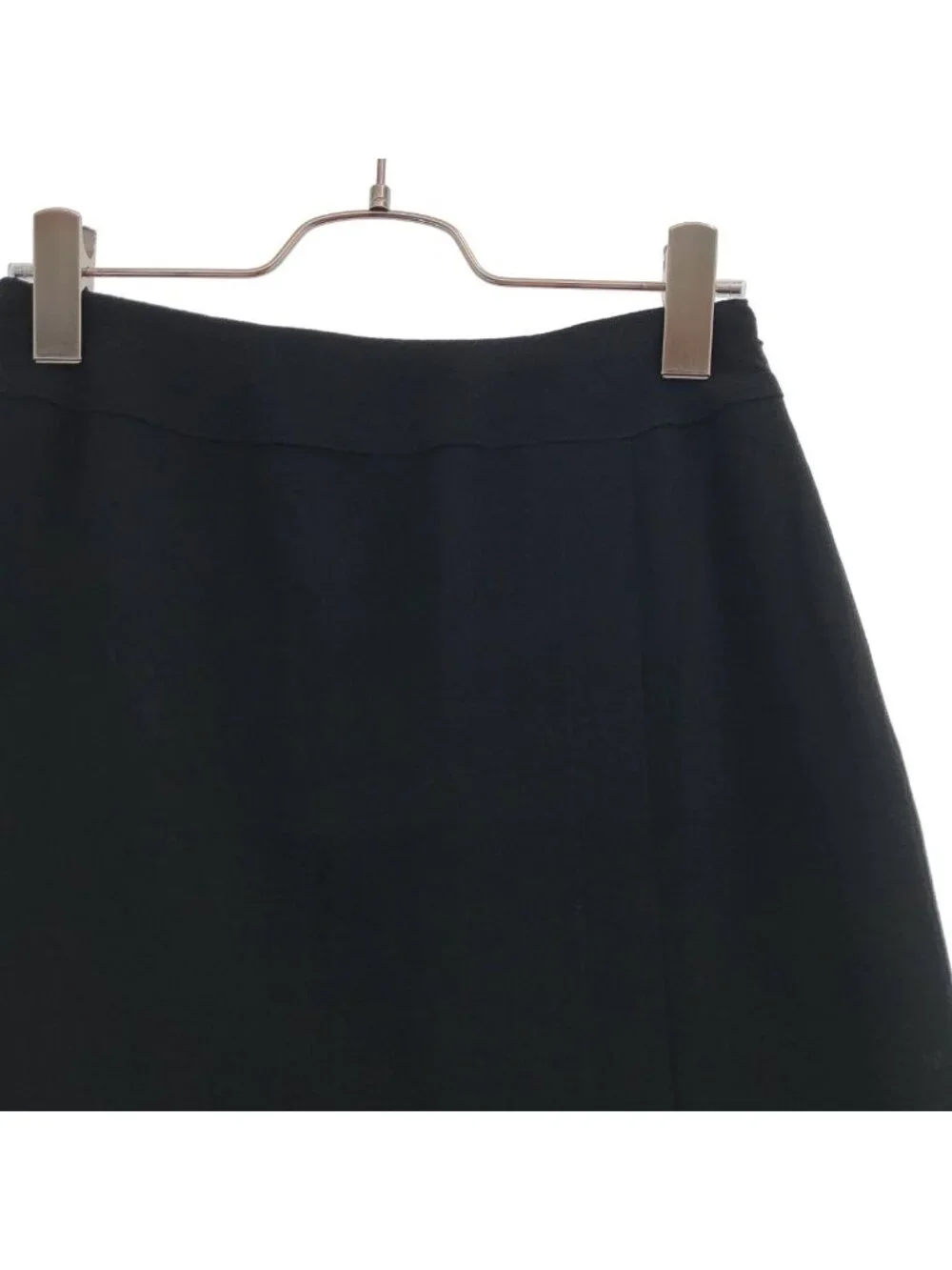 Chanel Wool CC Logo Button Long Skirt Black 38